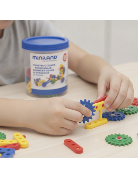 ▷ CONSTRUCCIONES MINILANDY ENGRANAJE ENGINEER GEARS 62 PIEZAS CONTENEDOR | Taine - Imagen 2