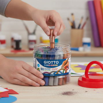 ▷ PEGAMENTO GIOTTO GLITTER BOTE 50 TUBOS 0,5ML COLORES METALIZADOS FILA | Taine - Imagen 2