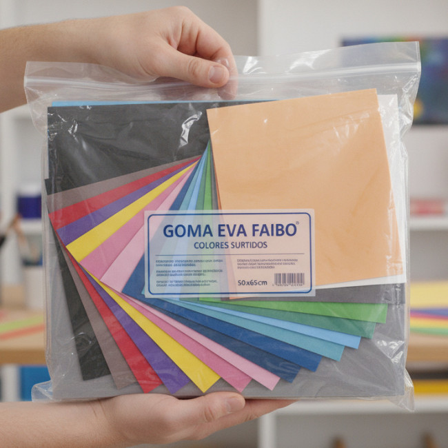 ▷ GOMA EVA FAIBO COLORES SURTIDOS 50X65CM BOLSA 10HJ | Taine - Imagen 2