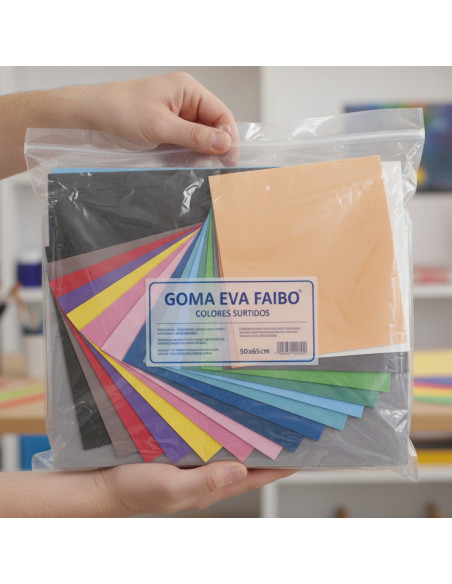 ▷ GOMA EVA FAIBO COLORES SURTIDOS 50X65CM BOLSA 10HJ | Taine - Imagen 2