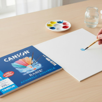 ▷ BLOC DIBUJO ACUARELA BASIK CANSON ESPIRAL 4+ 370G 10H | Taine - Imagen 2