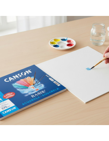▷ BLOC DIBUJO ACUARELA BASIK CANSON ESPIRAL 4+ 370G 10H | Taine - Imagen 2