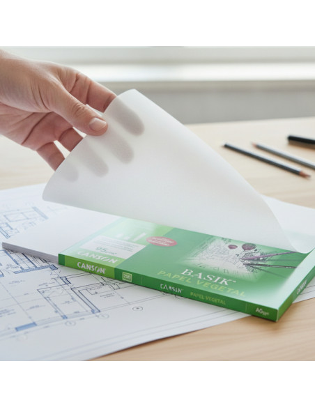 ▷ LAMINAS CANSON DIBUJO PAPEL VEGETAL A4 90G 250HJ | Taine - Imagen 2