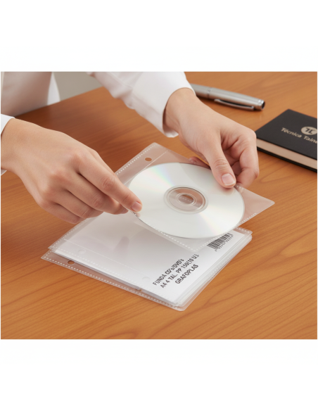 ▷ FUNDA CD's/DVD's A4 4 TAL. PP 150(10 U.) GRAFOPLAS | Taine - Imagen 2
