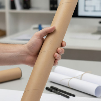 ▷ PORTAPLANOS FAIBO CARTON TAPAS PLASTICO 1100MM x Ø80MM | Taine - Imagen 2