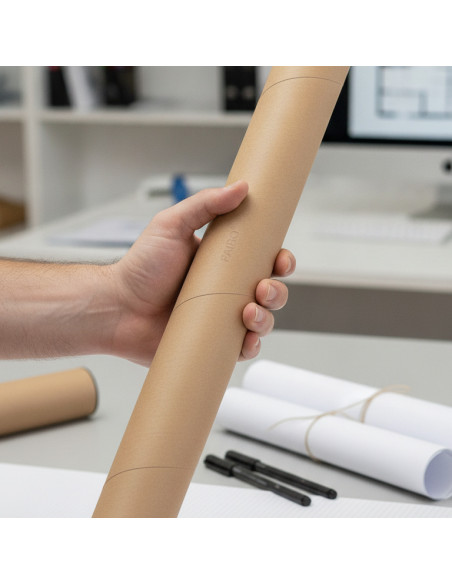 ▷ PORTAPLANOS FAIBO CARTON TAPAS PLASTICO 1100MM x Ø80MM | Taine - Imagen 2