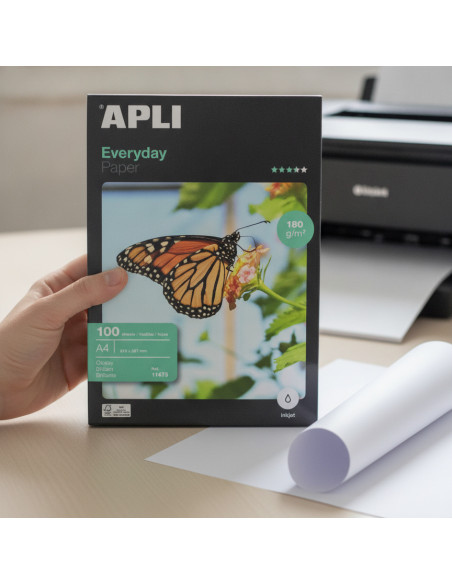 ▷ PAPEL APLI A4 180GR 100H. FOTOGRAFICO EVERYDAY | Taine - Imagen 2