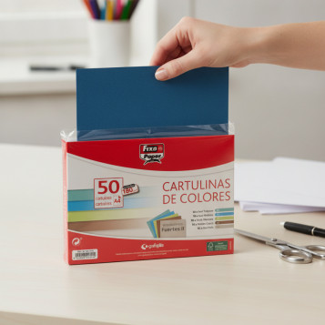 ▷ CARTULINAS FIXO PAQUETE 50UDS A4 180G SURTIDOS FUERTES II | Taine - Imagen 2
