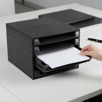 ▷ MODULO EXACOMPTA 5 CAJONES ABIERTO THE BOX ECOBLACK | Taine - Imagen 2