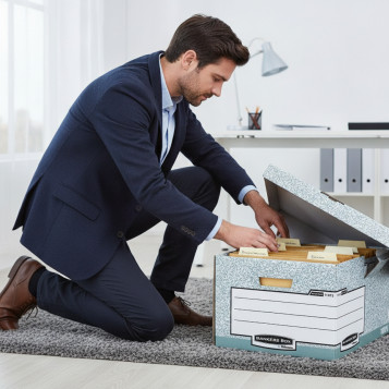 ▷ CONTENEDOR FELLOWES eco ARCHIVOS MAXI CON TAPA FIJA 378X287X545MM GRIS | Taine - Imagen 2