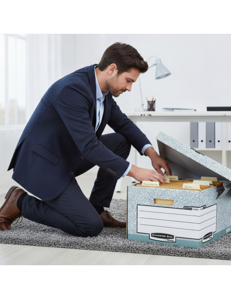 ▷ CONTENEDOR FELLOWES eco ARCHIVOS MAXI CON TAPA FIJA 378X287X545MM GRIS | Taine - Imagen 2