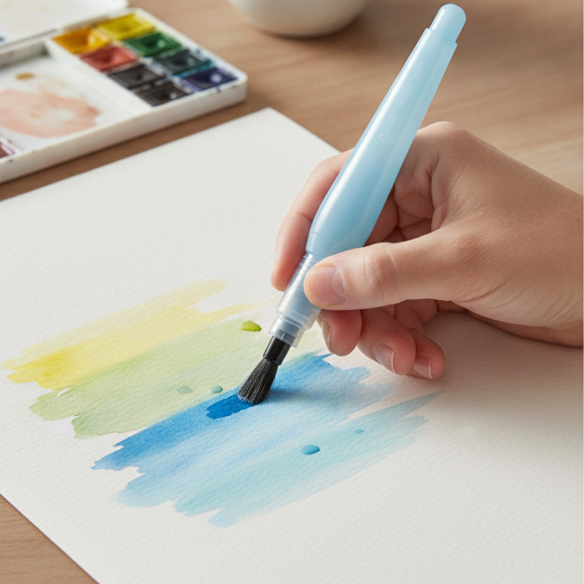 ▷ PINCEL PENTEL GRUESO ACUARELABLE CON DEPOSITO DE AGUA | Taine - Imagen 2