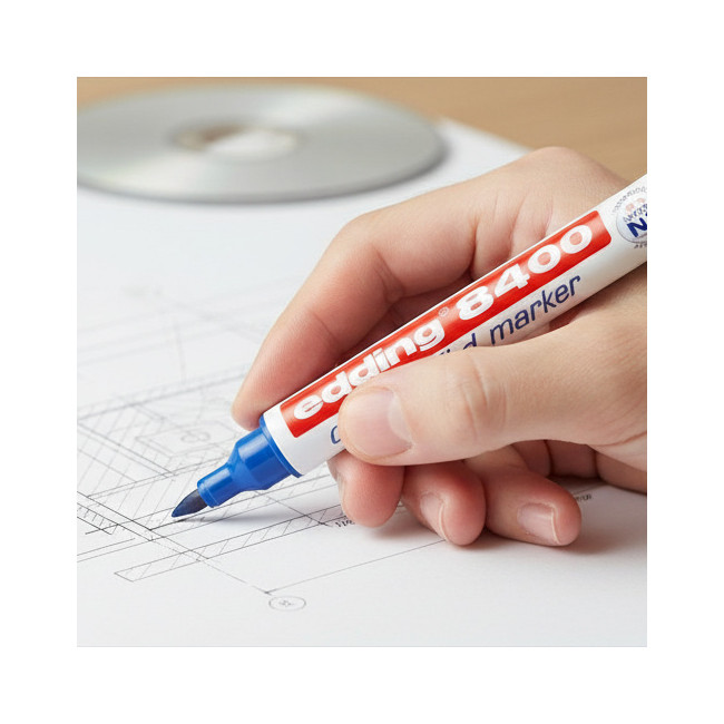 ▷ ROTULADOR PERMANENTE EDDING 8400 AZUL CD'S 0,5-1 MM | Taine - Imagen 2