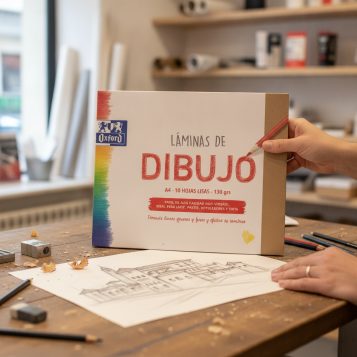 ▷ BLOC DIBUJO OXFORD EN SOBRE 10 HOJAS A4 130G LISO | Taine - Imagen 2
