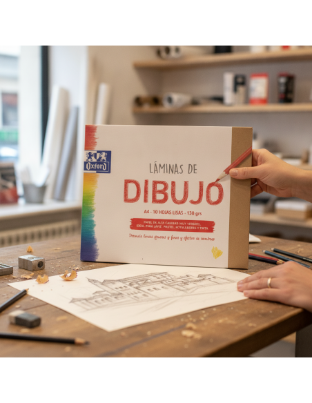 ▷ BLOC DIBUJO OXFORD EN SOBRE 10 HOJAS A4 130G LISO | Taine - Imagen 2