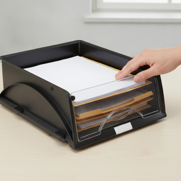 ▷ BANDEJA LEITZ APILABLE SORTY C/TAPA NEGRO | Taine - Imagen 2