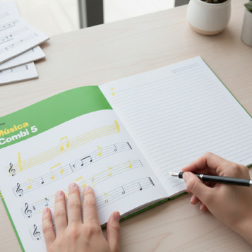 ▷ CUADERNO ADDITIO MUSICA 5 PENTAGRAMAS 24HJ (HJ ANOTACIONES+HJ DIBUJO) COMBI | Taine - Imagen 2