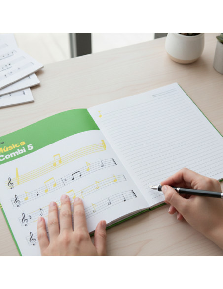 ▷ CUADERNO ADDITIO MUSICA 5 PENTAGRAMAS 24HJ (HJ ANOTACIONES+HJ DIBUJO) COMBI | Taine - Imagen 2