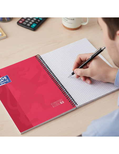 ▷ CUADERNO OXFORD ROJO MICROPERFORADO A4 80H 90G 4X4 | Taine - Imagen 2