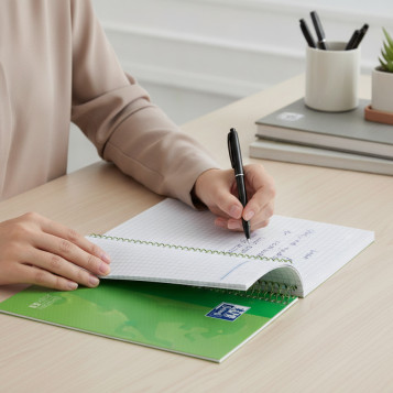 ▷ CUADERNO OXFORD VERDE MICROPERFORADO A4 80H.90G C.5MM T/D | Taine - Imagen 2