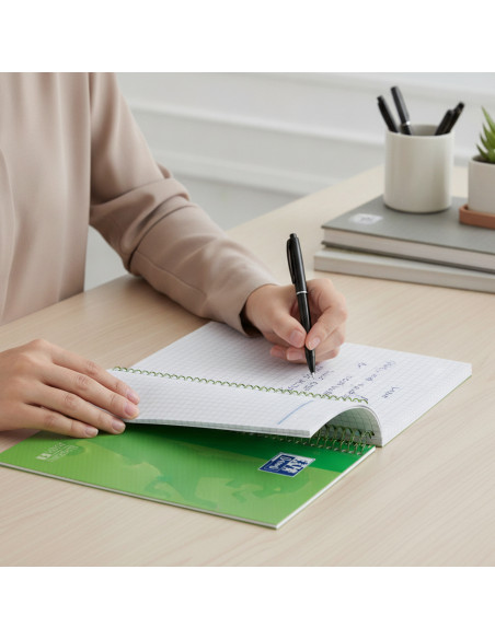 ▷ CUADERNO OXFORD VERDE MICROPERFORADO A4 80H.90G C.5MM T/D | Taine - Imagen 2