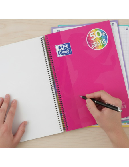 ▷ CUADERNO OXFORD MICROPERFORADO A4 120HJ 90G LISO T/EXTRA | Taine - Imagen 3