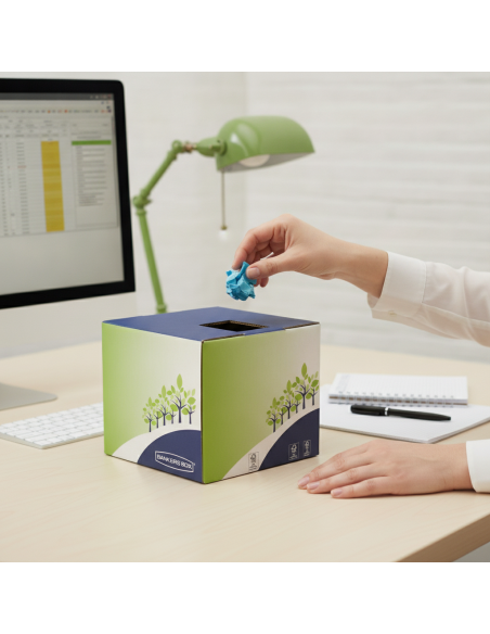 ▷ PAPELERA FELLOWES DE RECICLAJE DE SOBREMESA 16l BANKERS BOX 23X23X30CM | Taine - Imagen 2