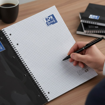 ▷ CUADERNO OXFORD NEGRO MICROPERFORADO A4 80H.90G C.5MM T/D | Taine - Imagen 2