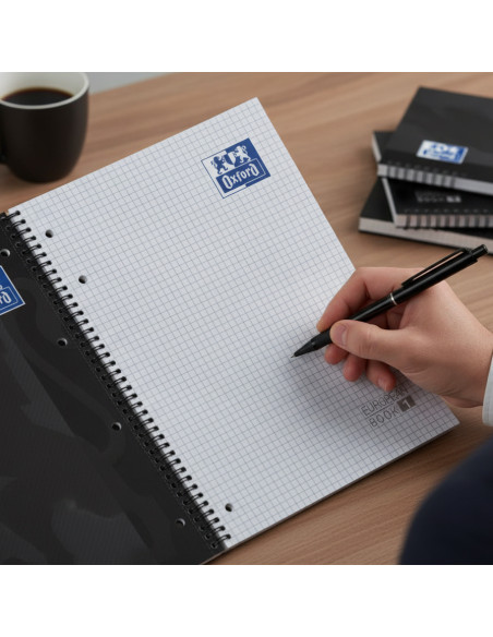 ▷ CUADERNO OXFORD NEGRO MICROPERFORADO A4 80H.90G C.5MM T/D | Taine - Imagen 2
