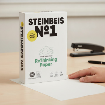 ▷ PAPEL A4 100% RECICLADO 80G 500H STEINBEIS Nº1 CLASSIC WHITE | Taine - Imagen 2