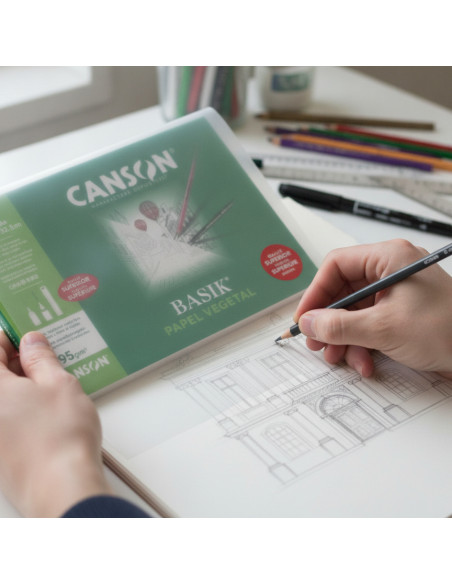 ▷ BLOC CANSON DIBUJO ENCOLADO PAPEL VEGETAL A4+ 90G 50H | Taine - Imagen 2