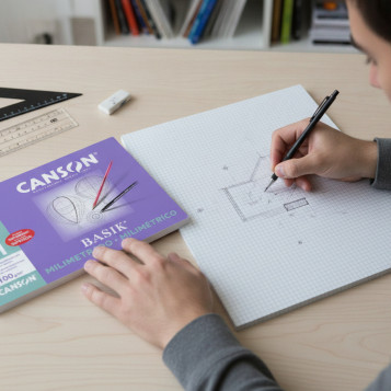 ▷ BLOC DIBUJO CANSON ENCOLADO MILIMETRADO A3 90GR 50H GUARRO | Taine - Imagen 2