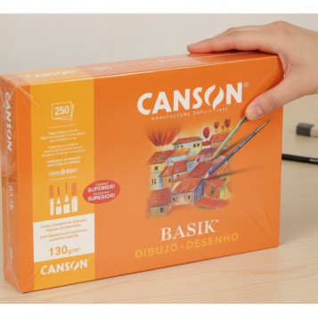 ▷ LAMINAS CANSON BASIK A4 BLANCA 21X29,7CM 130GR 250H. BASIK | Taine - Imagen 2