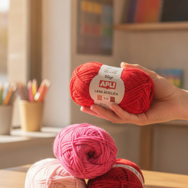 ▷ PACK 4 OVILLOS APLI LANA GAMA TONOS ROJOS 50gr | Taine - Imagen 2
