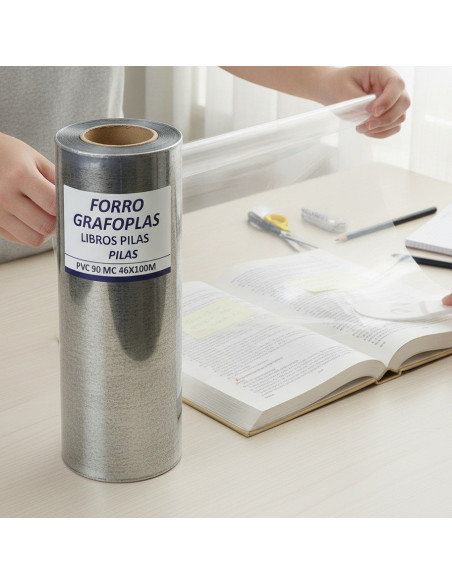 ▷ FORRO GRAFOPLAS LIBROS PILAS PVC 90 MC 46X100M | Taine - Imagen 2
