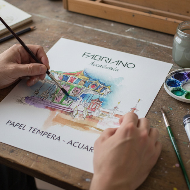 ▷ LAMINAS FABRIANO DIBUJO A4+ 350G 6HJ TEMPERA/ACUARELA | Taine - Imagen 2