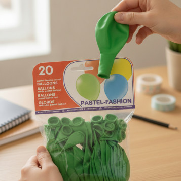 ▷ GLOBOS REDONDOS COLOR VERDE BOLSA 20 UDS. COM. SUR | Taine - Imagen 2