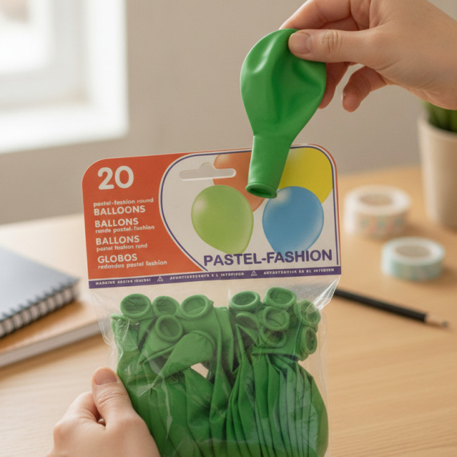 ▷ GLOBOS REDONDOS COLOR VERDE BOLSA 20 UDS. COM. SUR | Taine - Imagen 2