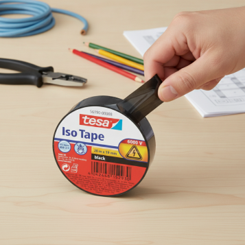 ▷ CINTA AHESIVA TESA AISLANTE PVC 20M X 19MM NEGRO | Taine - Imagen 2