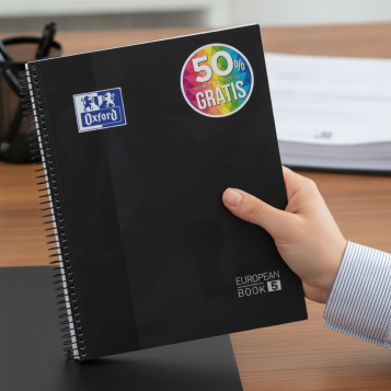 ▷ CUADERNO OXFORD A4 120HJ 90GR 5X5 TE NEGRO | Taine - Imagen 2