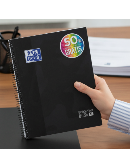 ▷ CUADERNO OXFORD A4 120HJ 90GR 5X5 TE NEGRO | Taine - Imagen 2