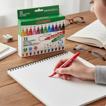 ▷ ROTULADORES ALPINO 12 UDS COLORES STAMPER | Taine - Imagen 2
