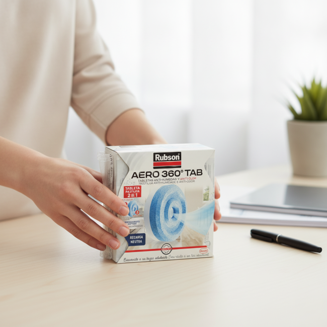 ▷ DESHUMIDIFICADOR HENKEL RUBSON ACERO 306º NEUTRO 450 G | Taine - Imagen 2