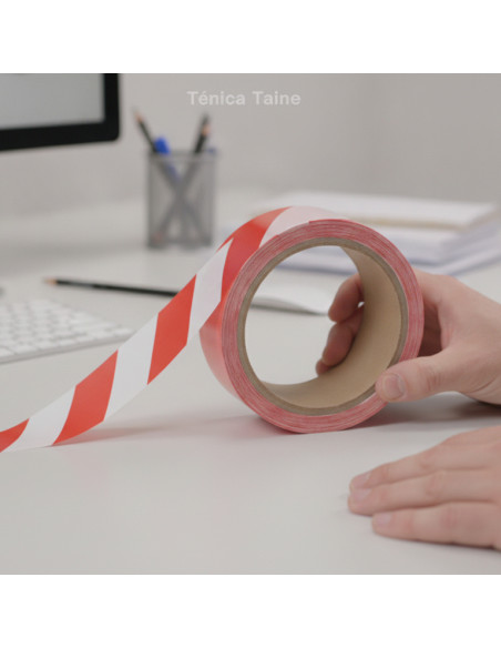 ▷ CINTA TESA BALIZAJE NO ADHESIVA 100x80 ROJO/BLANCO | Taine - Imagen 2