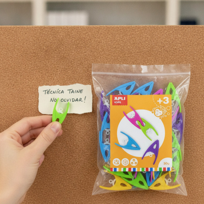 ▷ PINZAS APLI DE PLASTICO BOLSA 30U | Taine - Imagen 2
