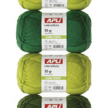 ▷ PACK 4 OVILLOS APLI LANA GAMA TONOS VERDES 50gr | Taine - Imagen 2