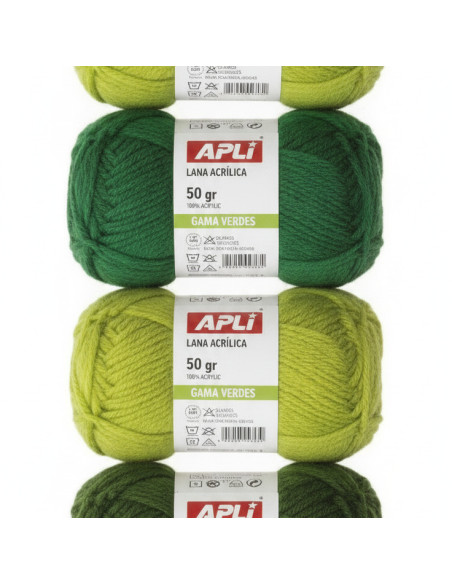 ▷ PACK 4 OVILLOS APLI LANA GAMA TONOS VERDES 50gr | Taine - Imagen 2