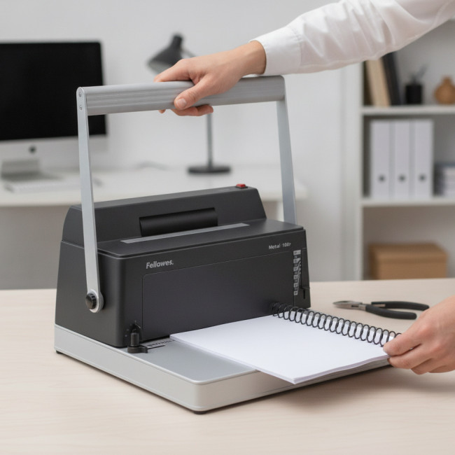 ▷ ENCUADERNADORA FELLOWES ESPIRAL MANUAL METAL 100R INSERTADOR AUTOM | Taine - Imagen 2