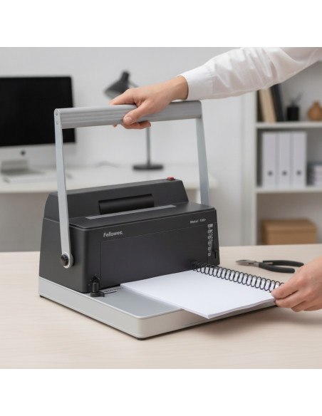 ▷ ENCUADERNADORA FELLOWES ESPIRAL MANUAL METAL 100R INSERTADOR AUTOM | Taine - Imagen 2