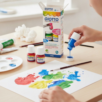 ▷ TEMPERA CJ.6 BOTES 25 ML COLORES SURTIDOS + PINCEL GIOTTO | Taine - Imagen 2